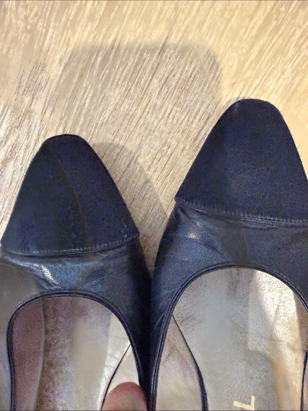 CHANEL Black Leather and Fabric Slingback Pumps - Picture 11 of 15